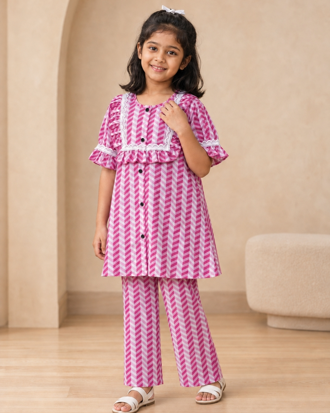 Summer Special Floral Co-ord Set for Girls - 003