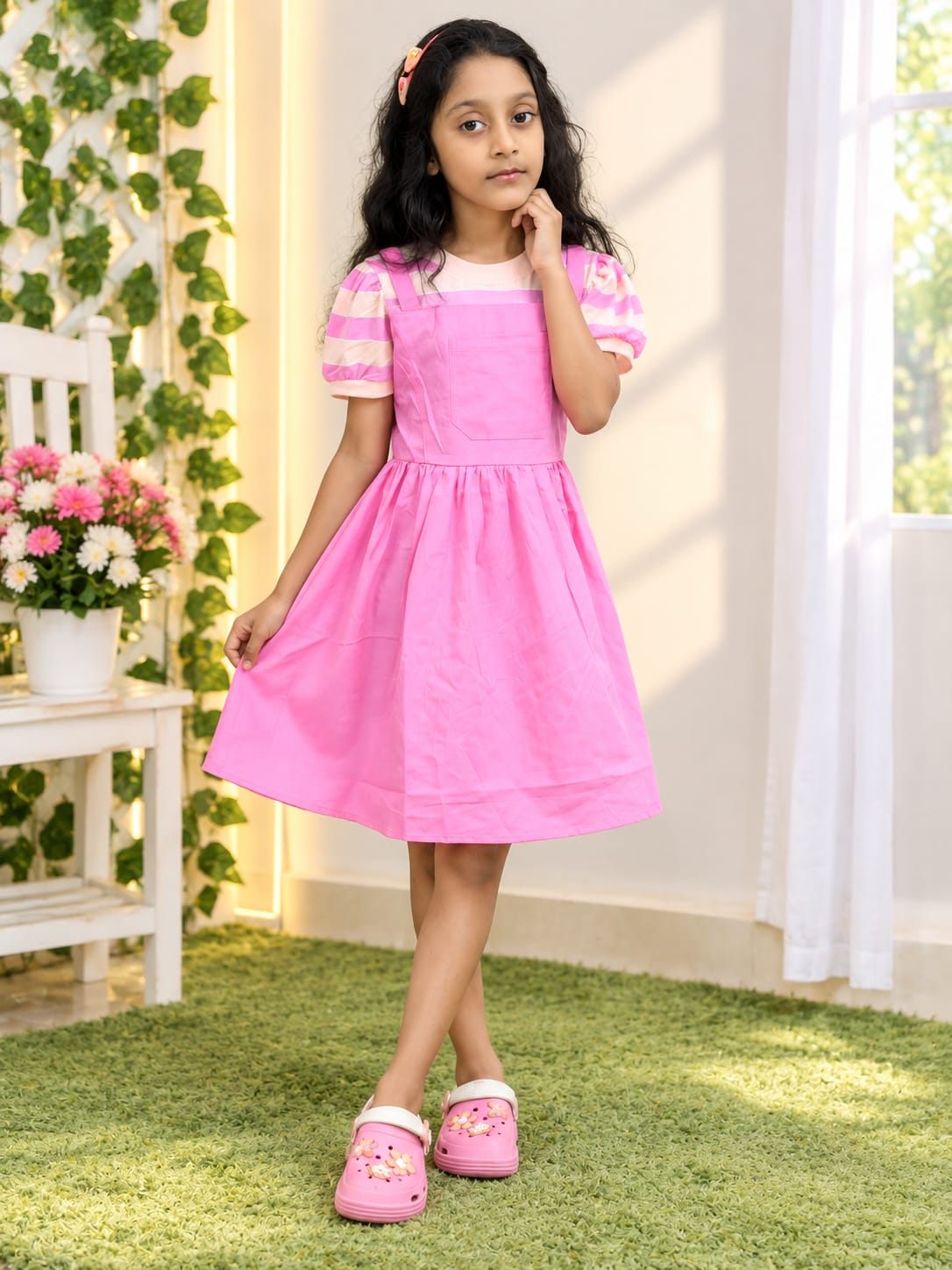 Girls’ Fancy Cotton Frock 01